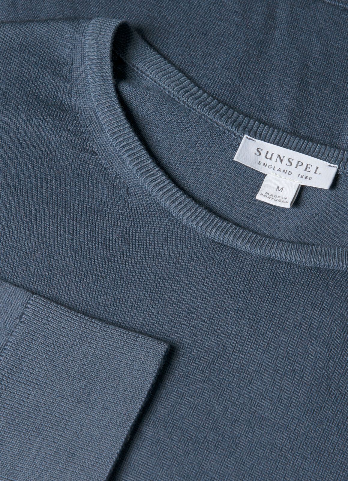 Men's Extra-Fine Merino Jumper in Slate Blue