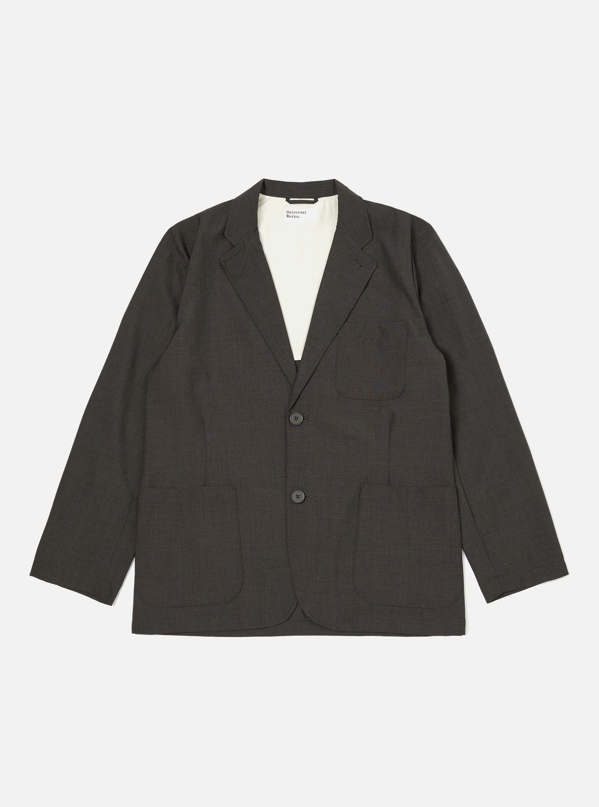Brown Marl Tropical Suiting Two Button Jacket