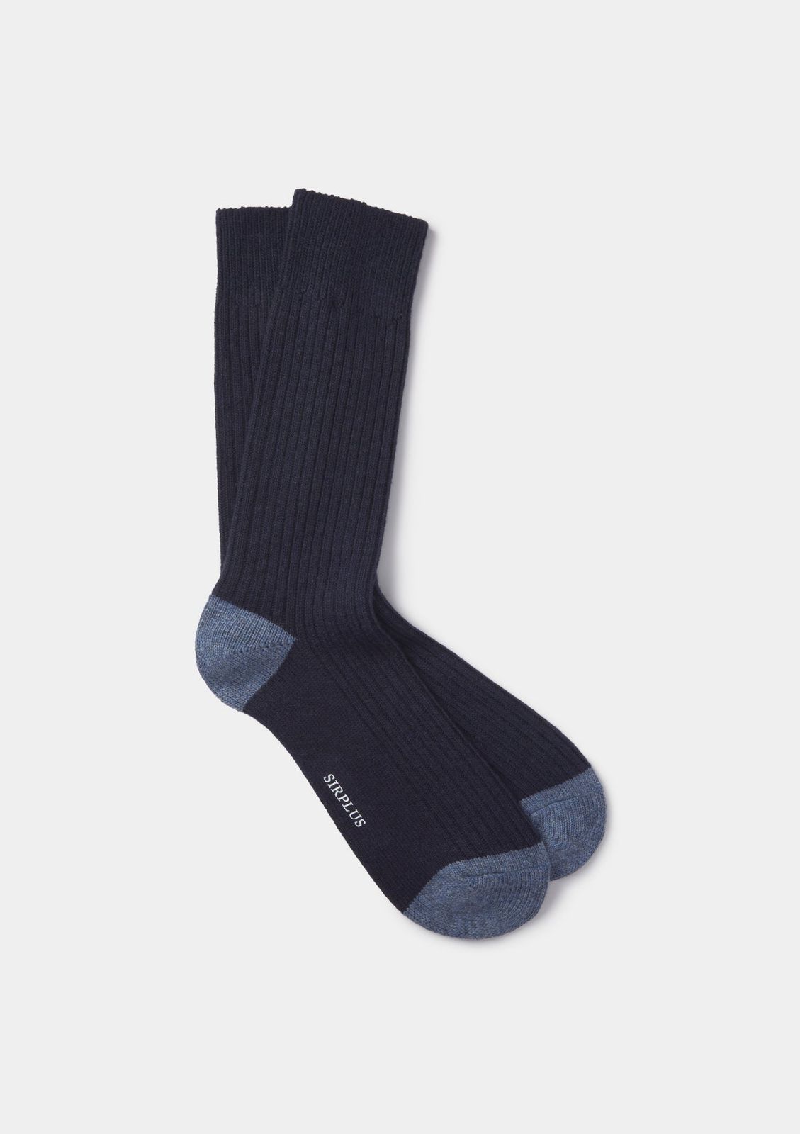 Navy & Blue Wool Cashmere Blend Socks