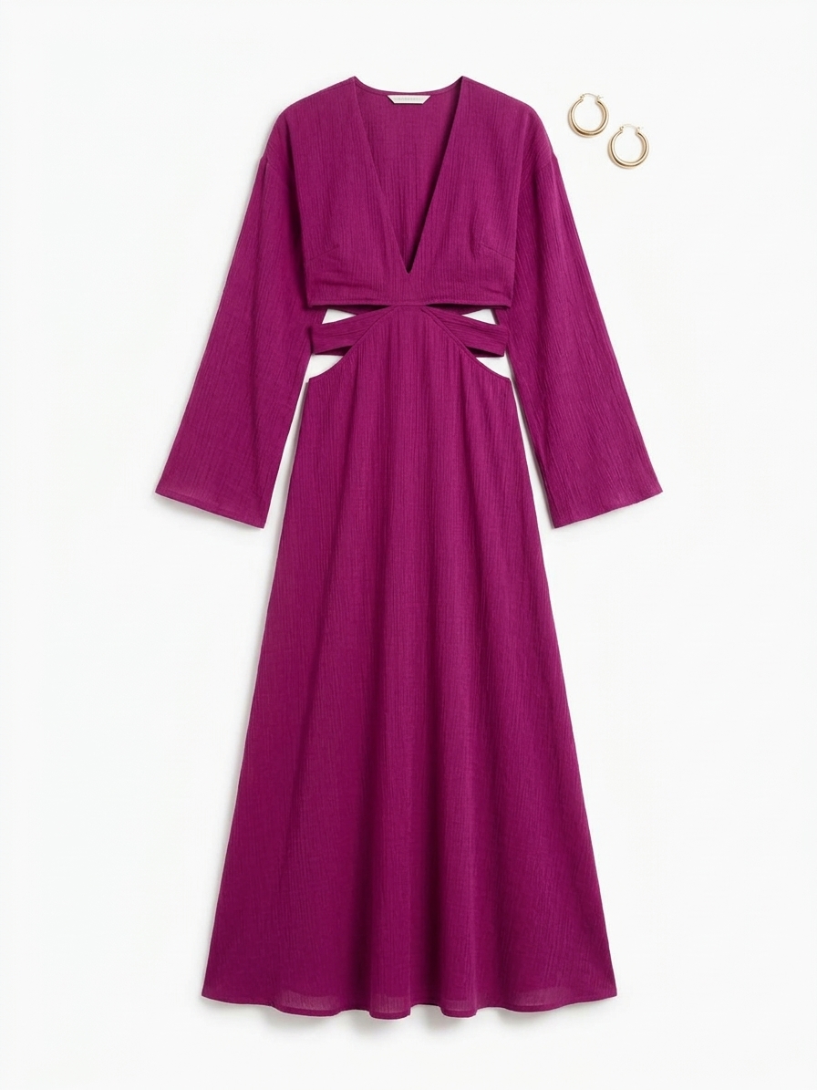 Orla Cut Out Maxi Dress In Purple