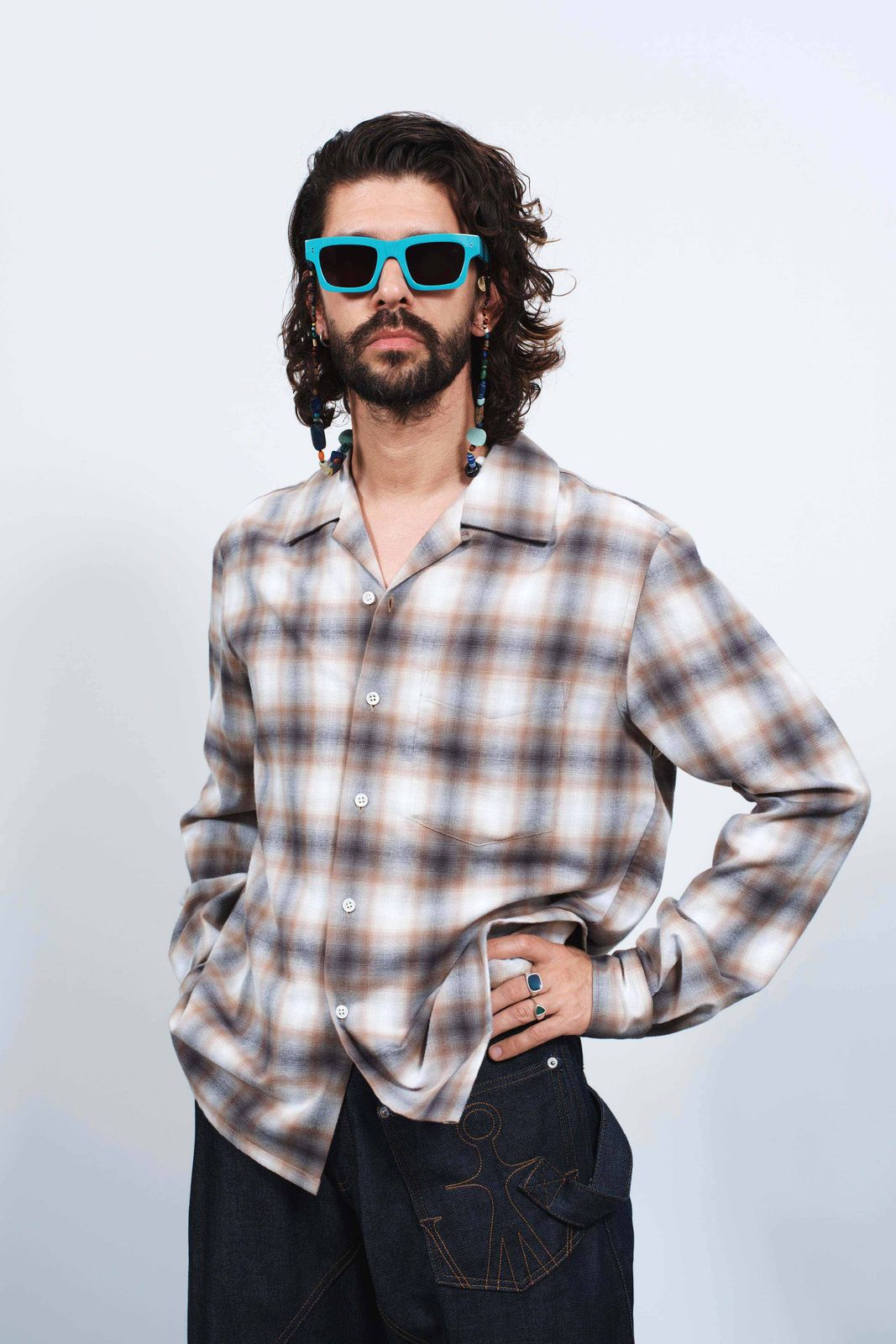 CL_CHECK SHIRT - AIRFORCE BLUE_SH0382PG1889