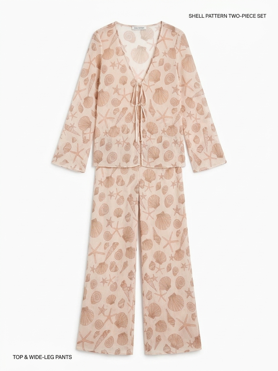 Marla Top In Painterly Shell Print