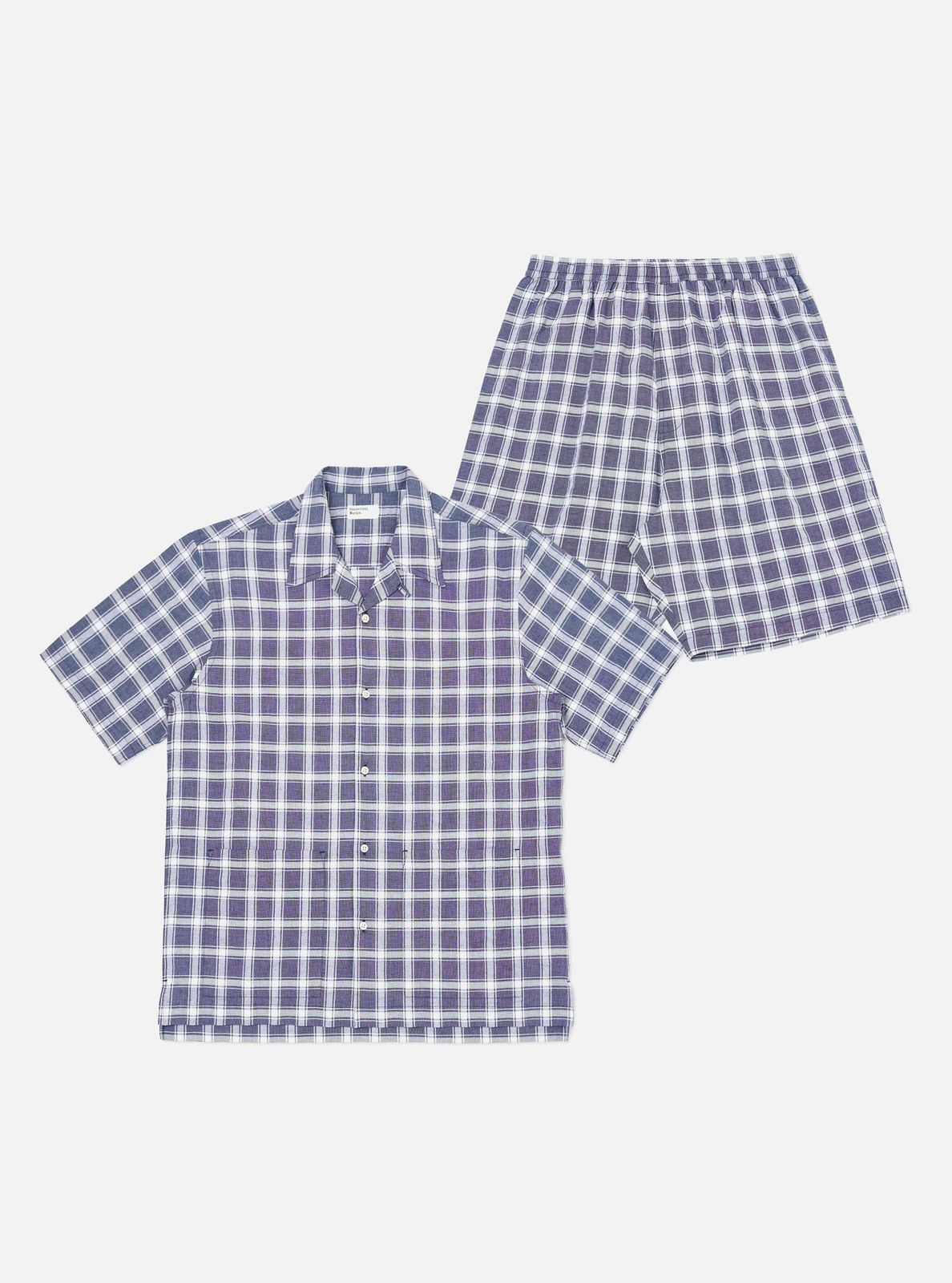 Indigo Chambray Check Short Pyjama Set