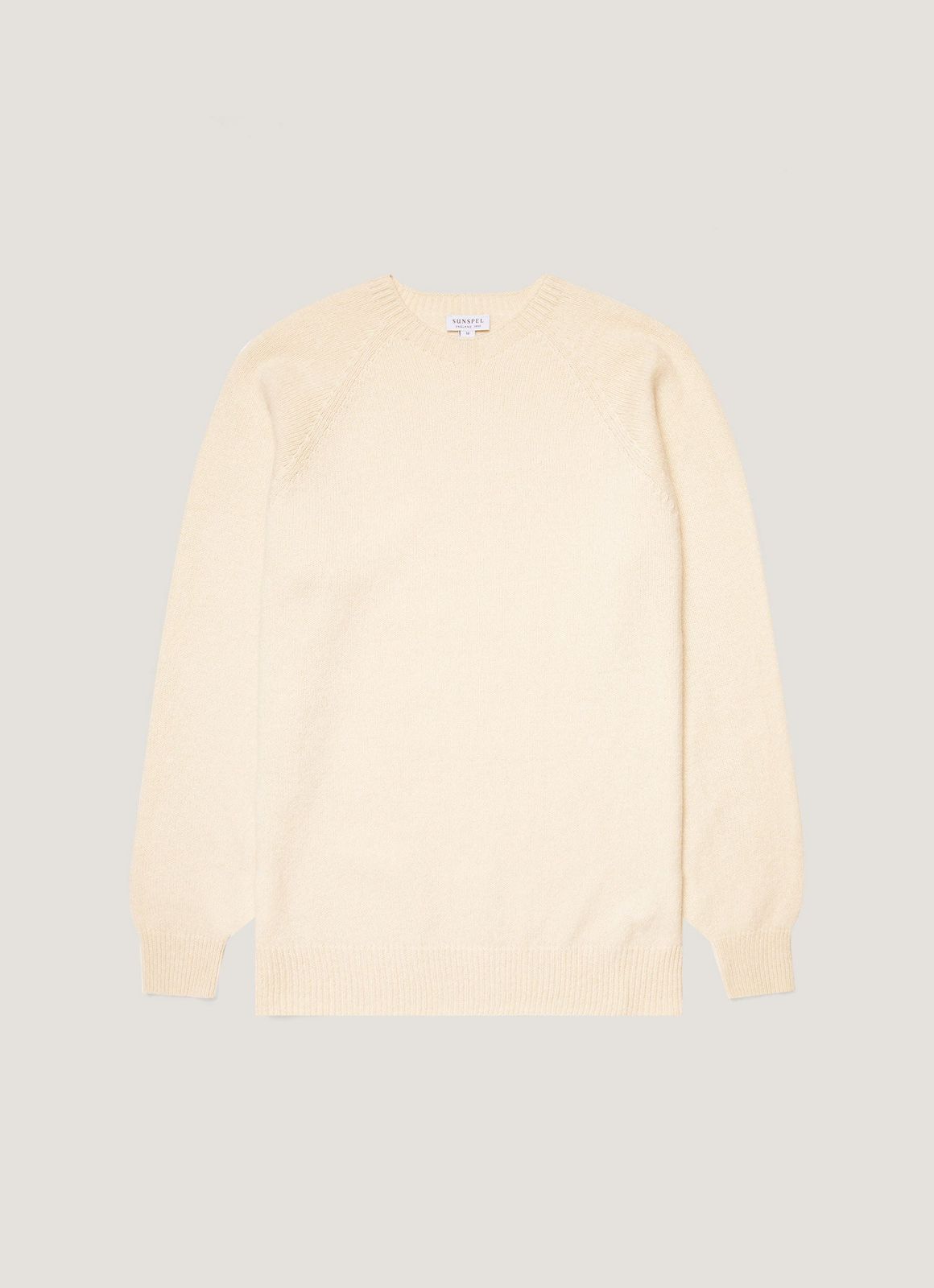 Men's Lambswool Crew Neck Jumper in Ecru