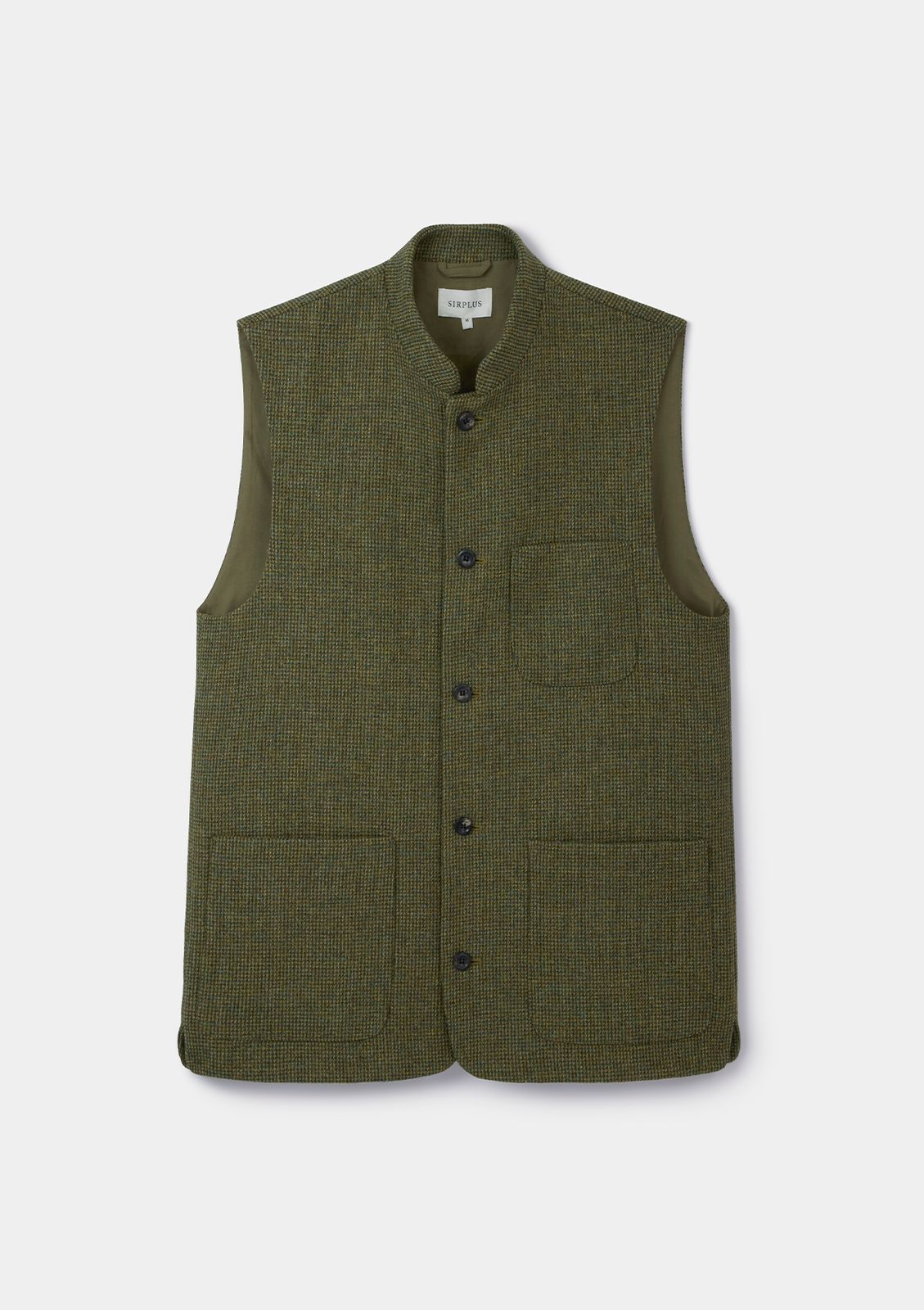 Moss Green Tweed Nehru Waistcoat