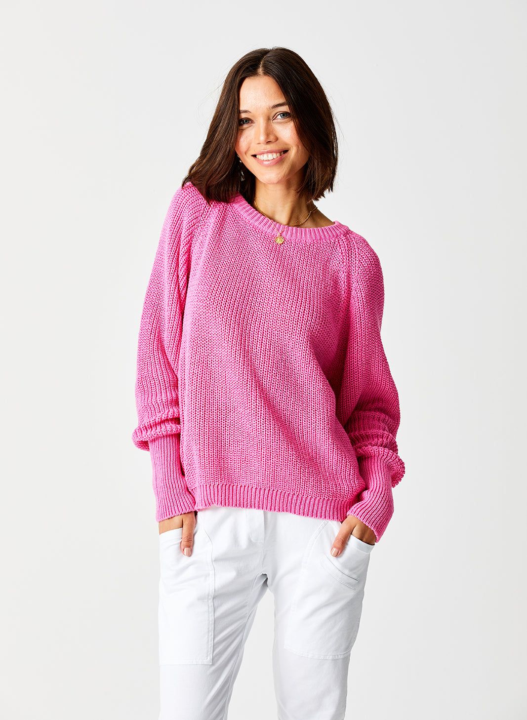 Floretta Crew Neck Knit With Turn Up Cuff