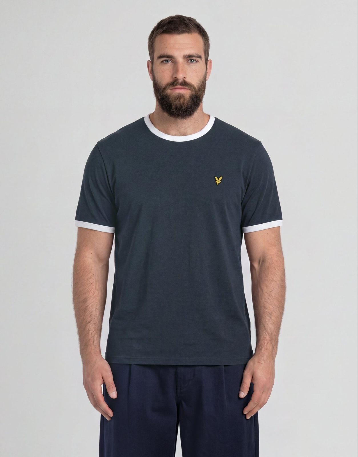 Ringer Cotton Crew Neck T-Shirt