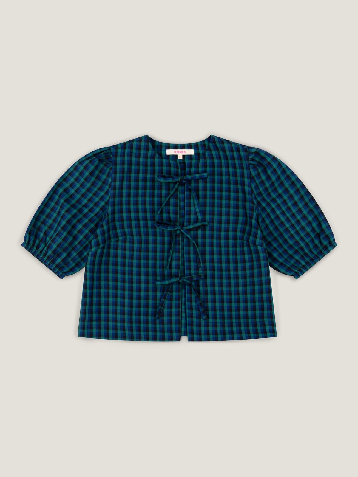 Apollo Blouse In Blue And Green Check