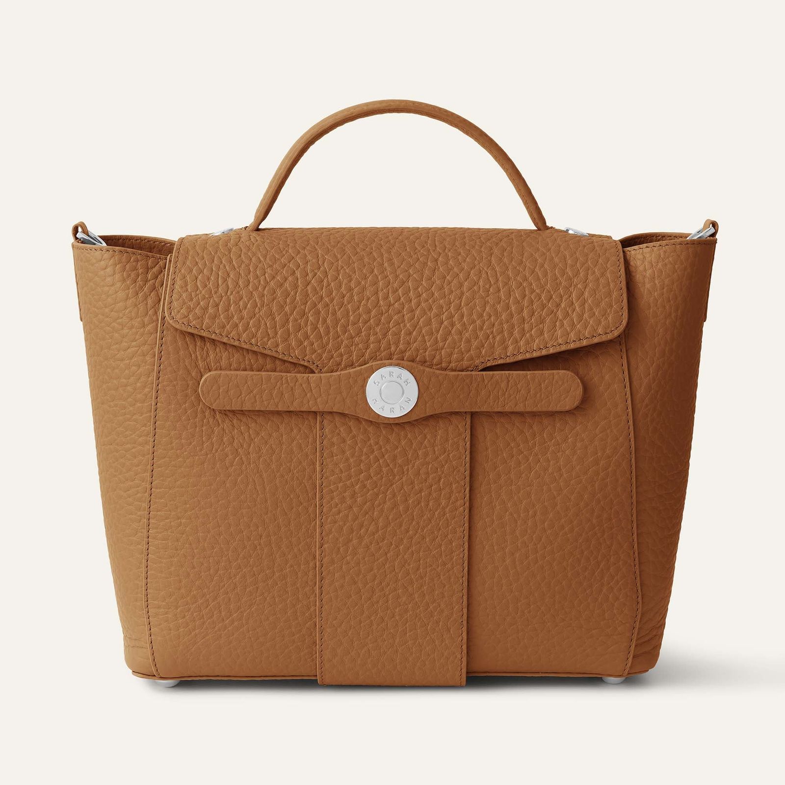 Tansy Top Handle | Tan with Silver hardware