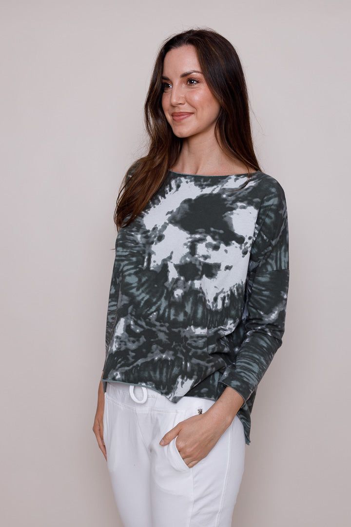 Jacinda Tie Dye Dipped Hem Sweater