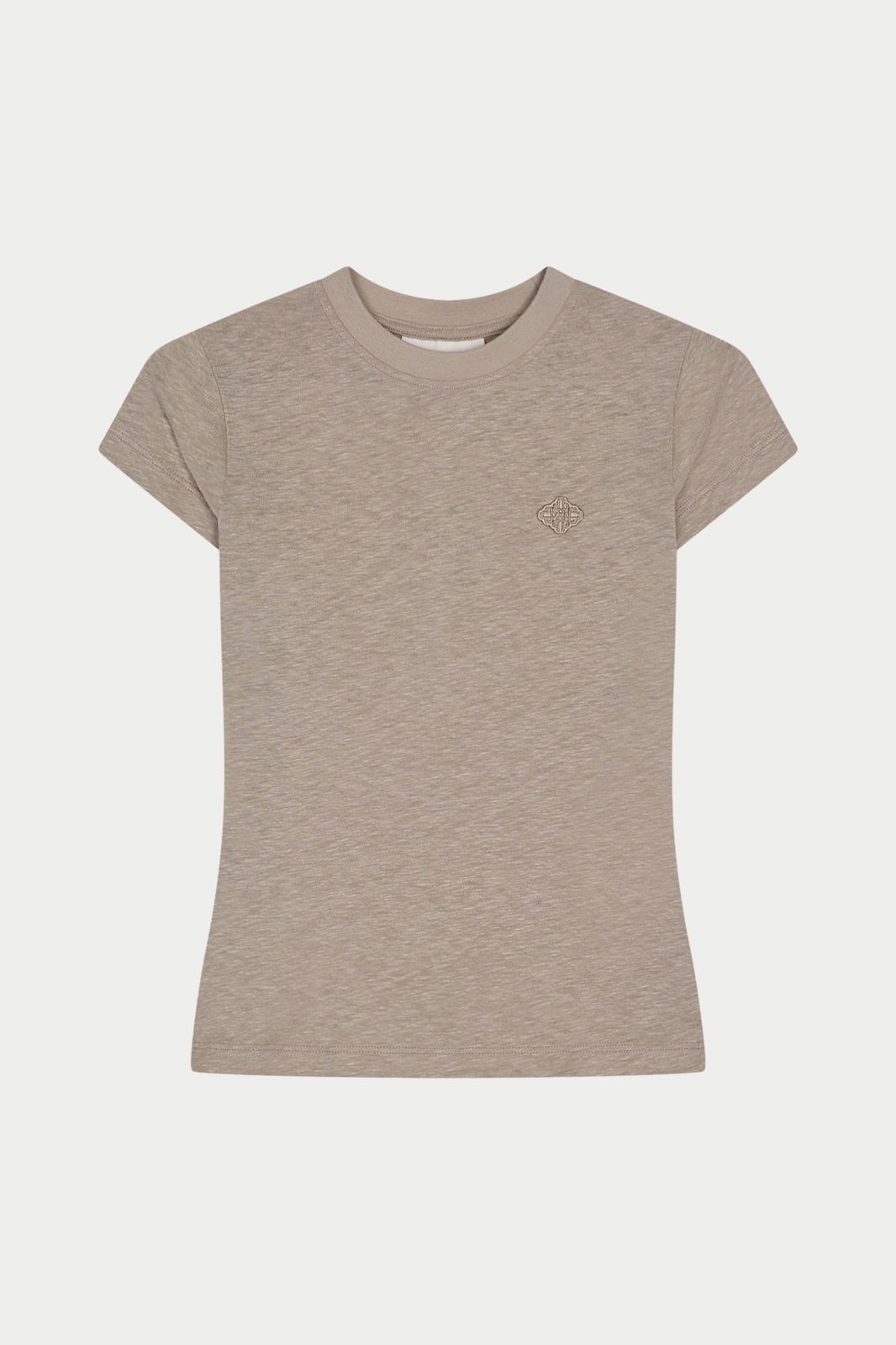 MARL SLUB CAP SLEEVE BABY TEE - MUSHROOM