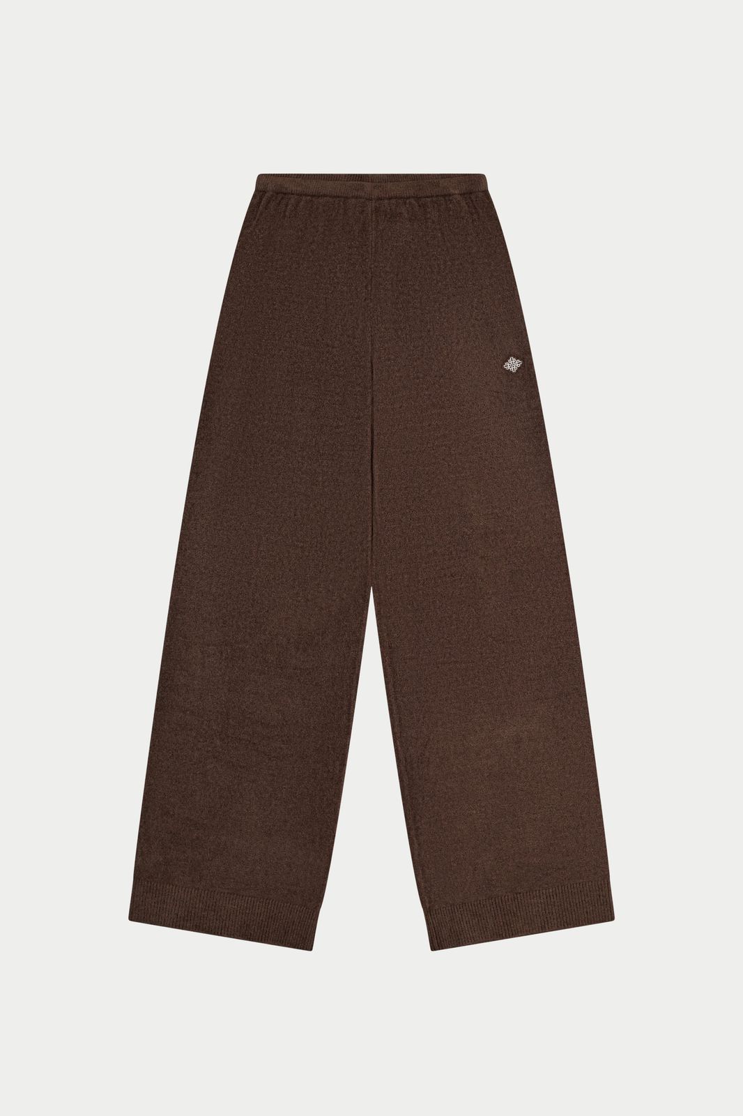 TOWELLING RELAXED FIT PANTS - CHOCOLATE