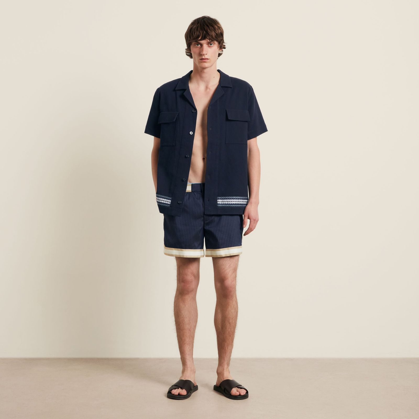 Pinstripe Baller Swimshort - Navy
