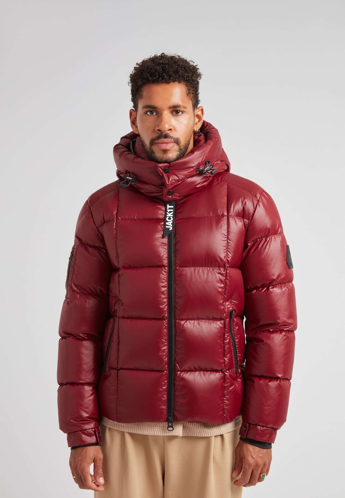 EZ Boxed Puffer Racer Jacket Lux Red