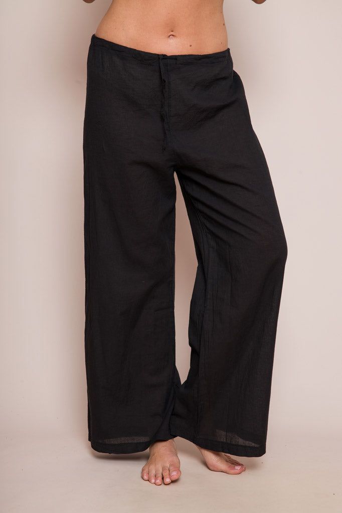Jada Drawstring Cotton Wide Leg Pants