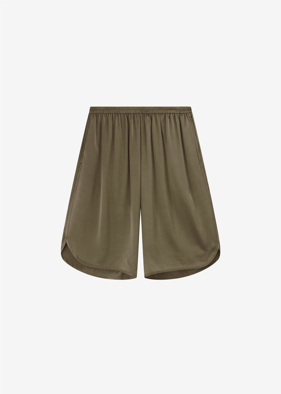 Nelis Silk Bermuda Shorts - Olive
