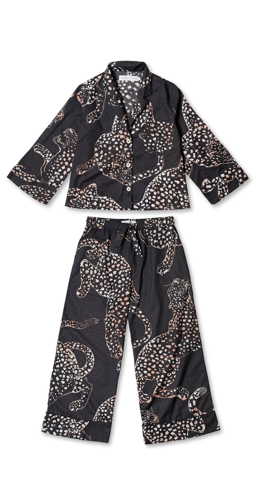 Boxy Shirt And Wide Leg Trouser Set The Jag Print Navy