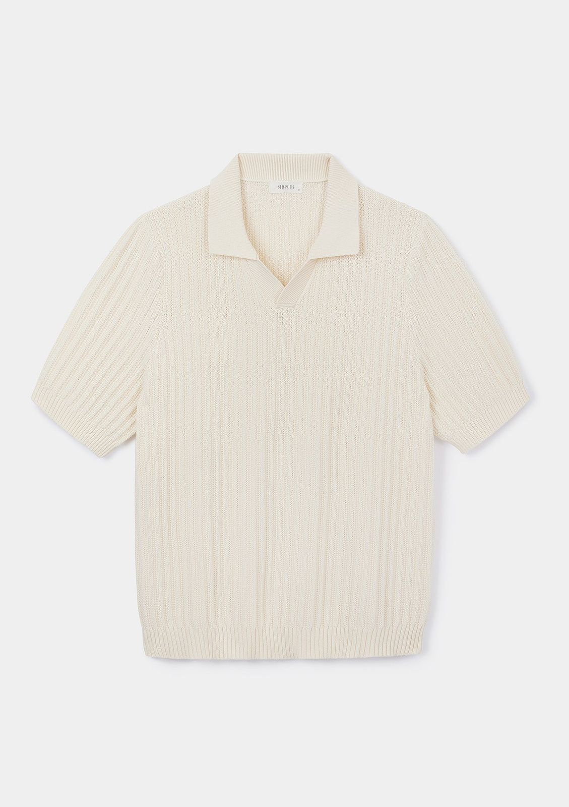 Cream Textured Rib Resort Polo