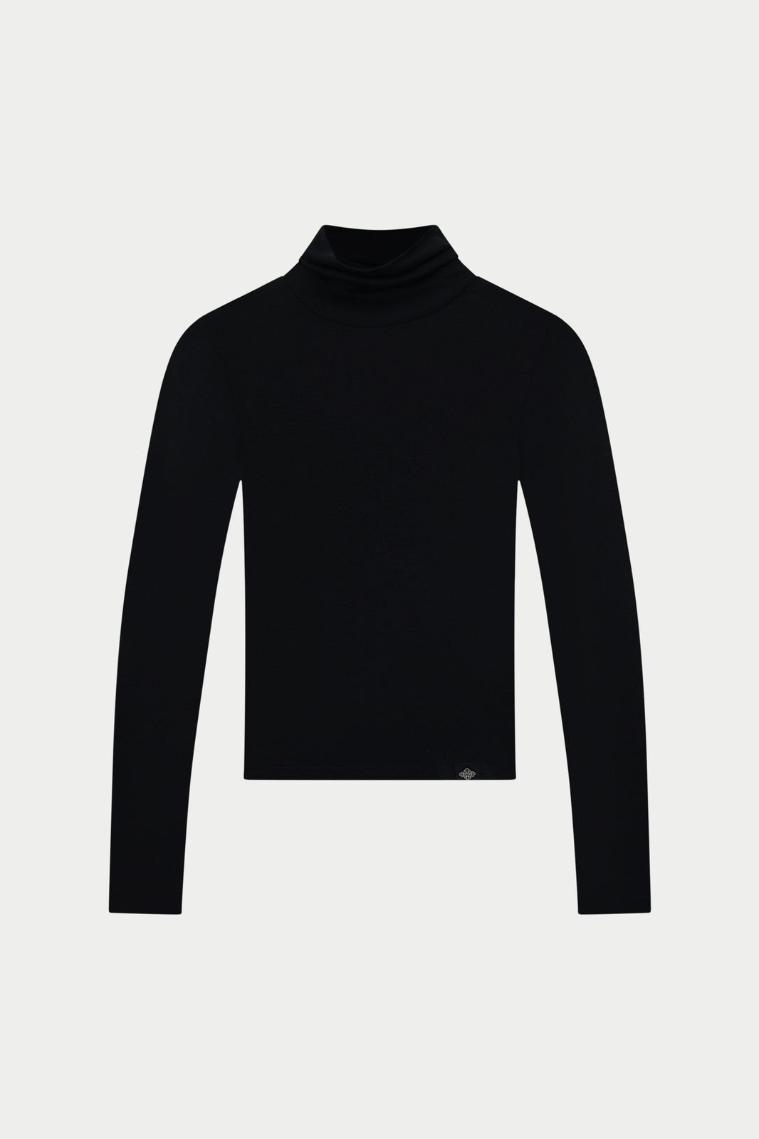 LIGHTWEIGHT ROLL NECK TOP - BLACK