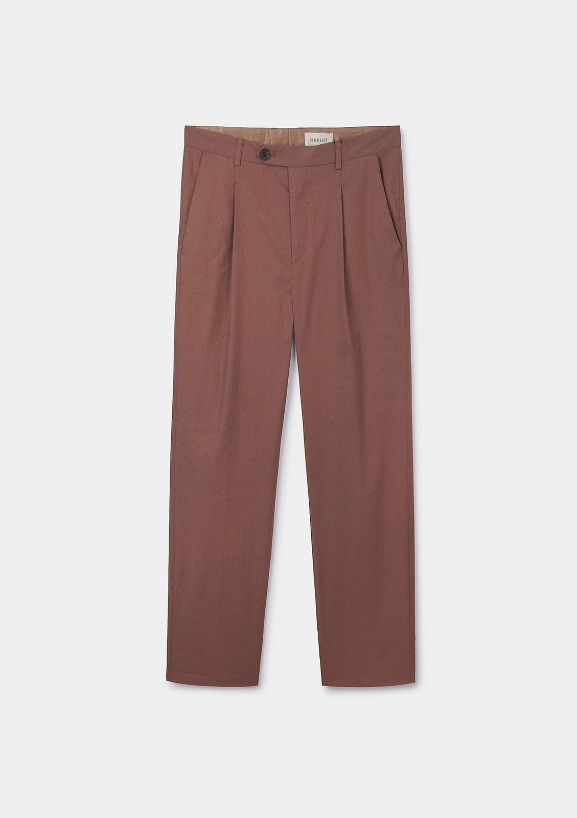 Clay Cotton Linen Pleated Trousers