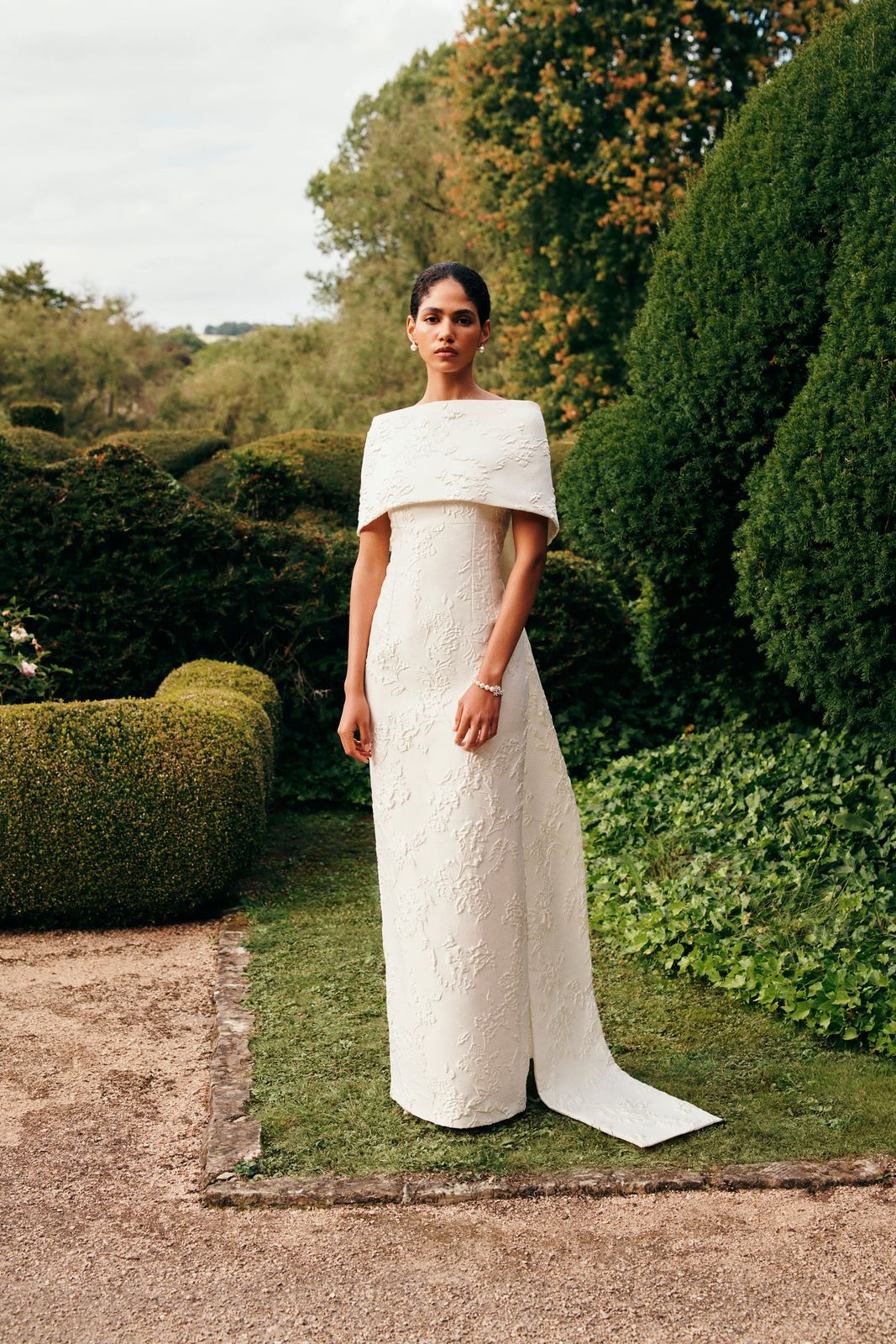 Sophia Bridal Train in Rose Jacquard