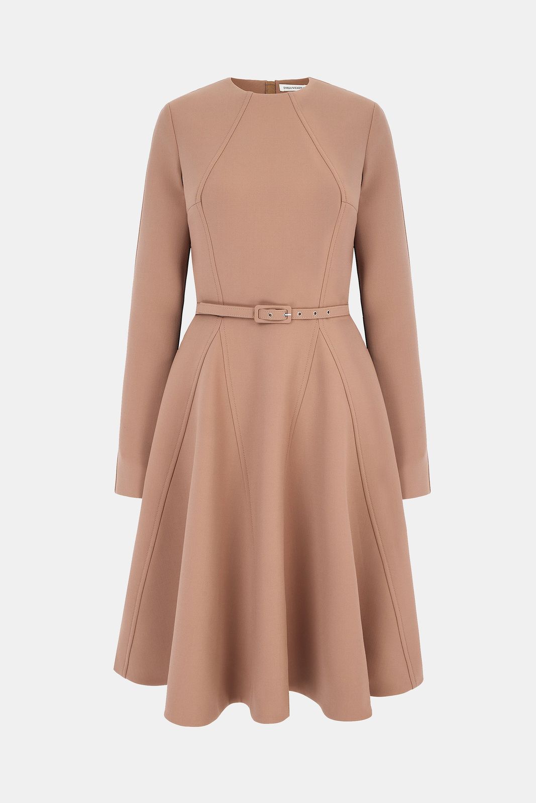 Ucellina Dress In Camel Birdseye Suiting