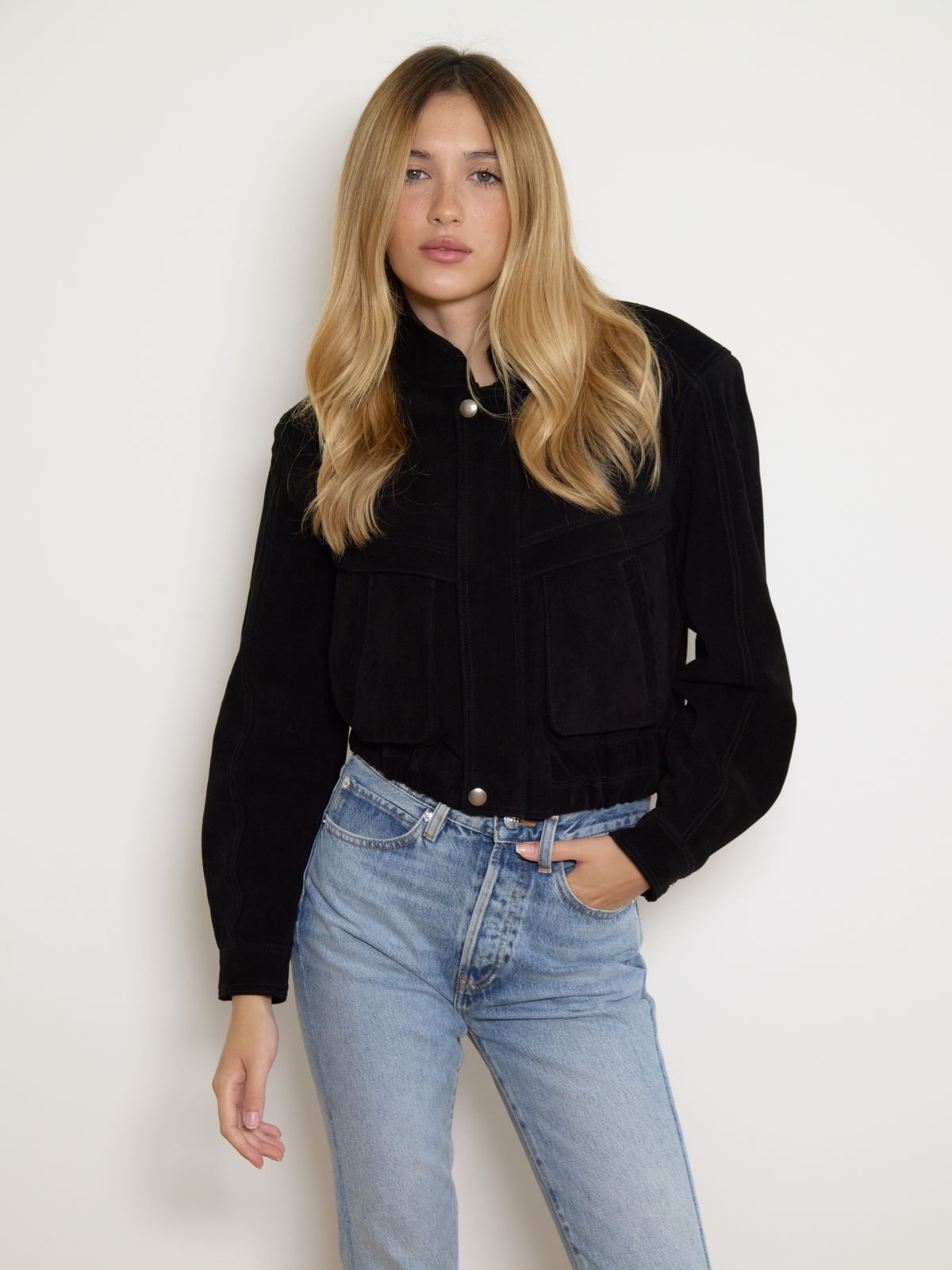 The Becky Suede Jacket Black x Amelia Liana
