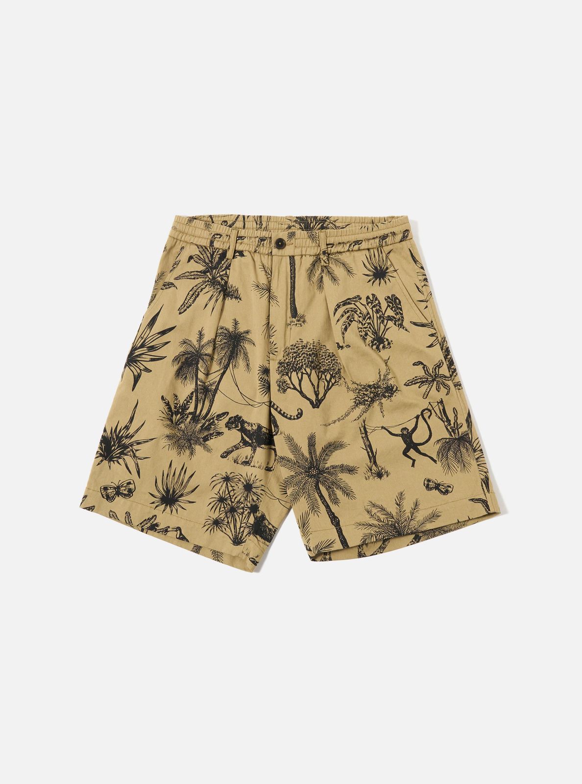 Sand Jungle Toile Twill Pleated Track Short