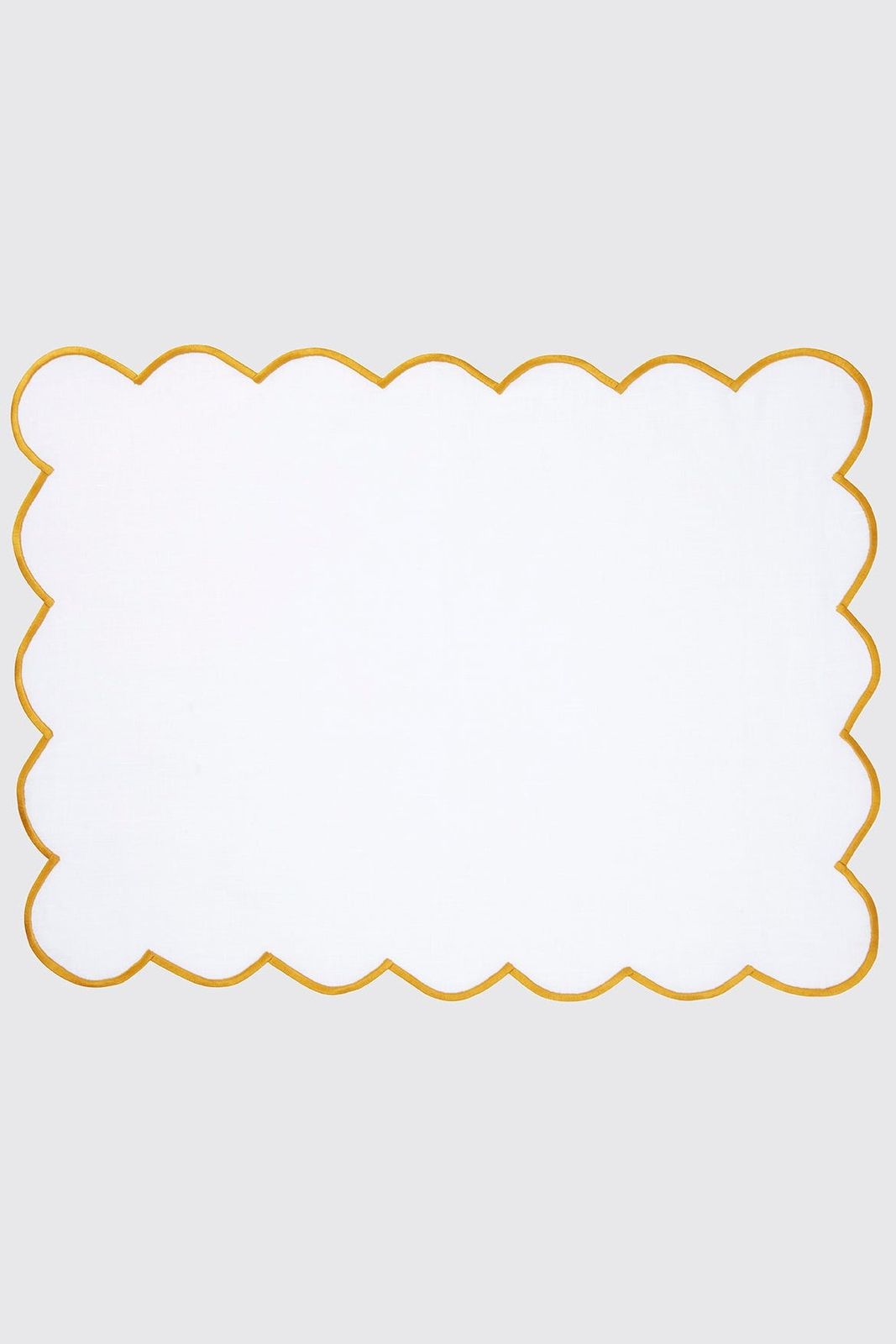 Set of 4 Diletta Placemats in White & Mustard Linen