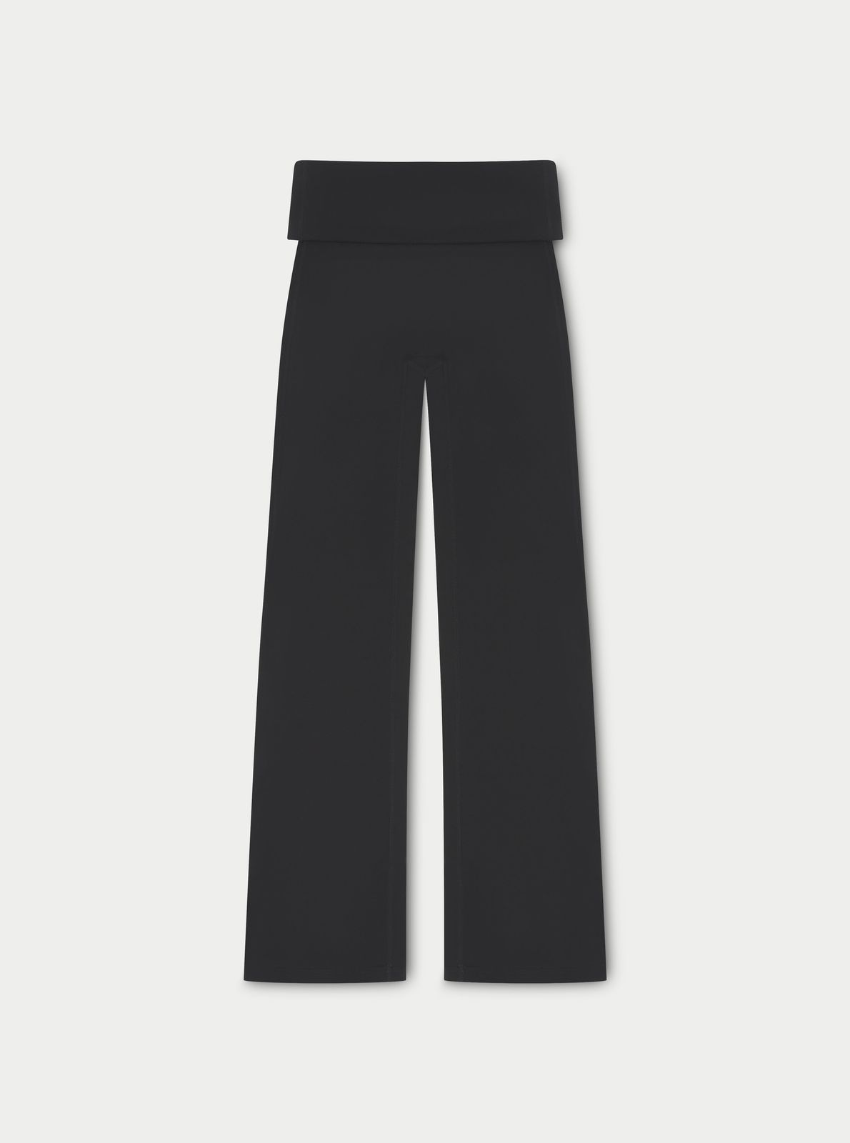 SCULPTING STRETCH FOLDOVER WAISTBAND YOGA PANTS - BLACK