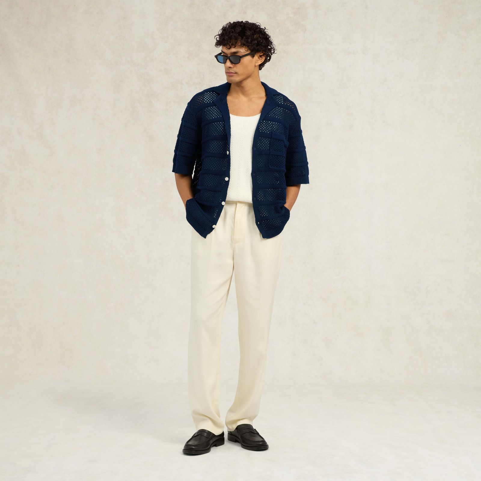 Desiderio Knitted Shirt - Navy