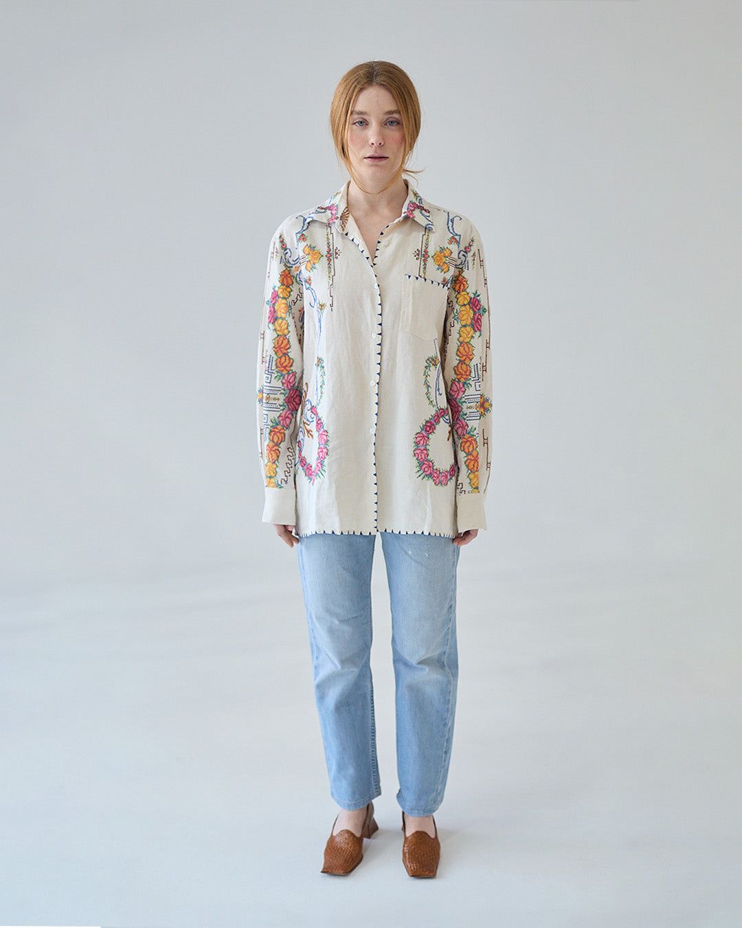 D'Ars x L'Arca Embroidered Linen Shirt