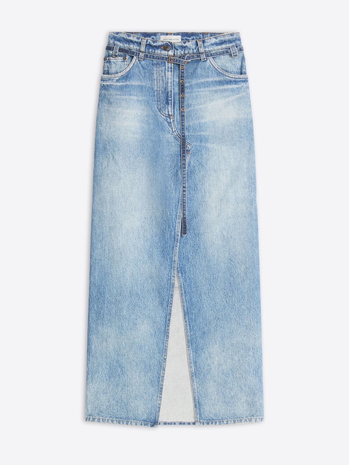 Long denim skirt