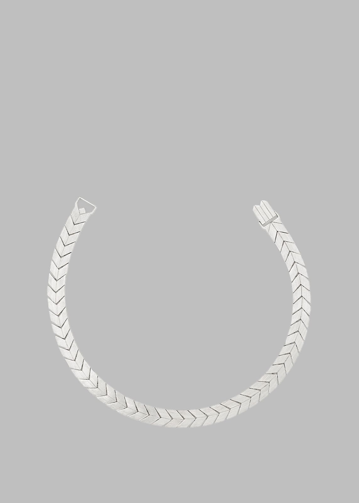 Bevza Flat Spikelet Choker - Silver