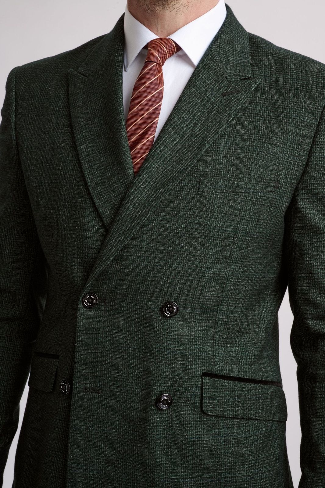 Caridi Olive Double Breasted Blazer