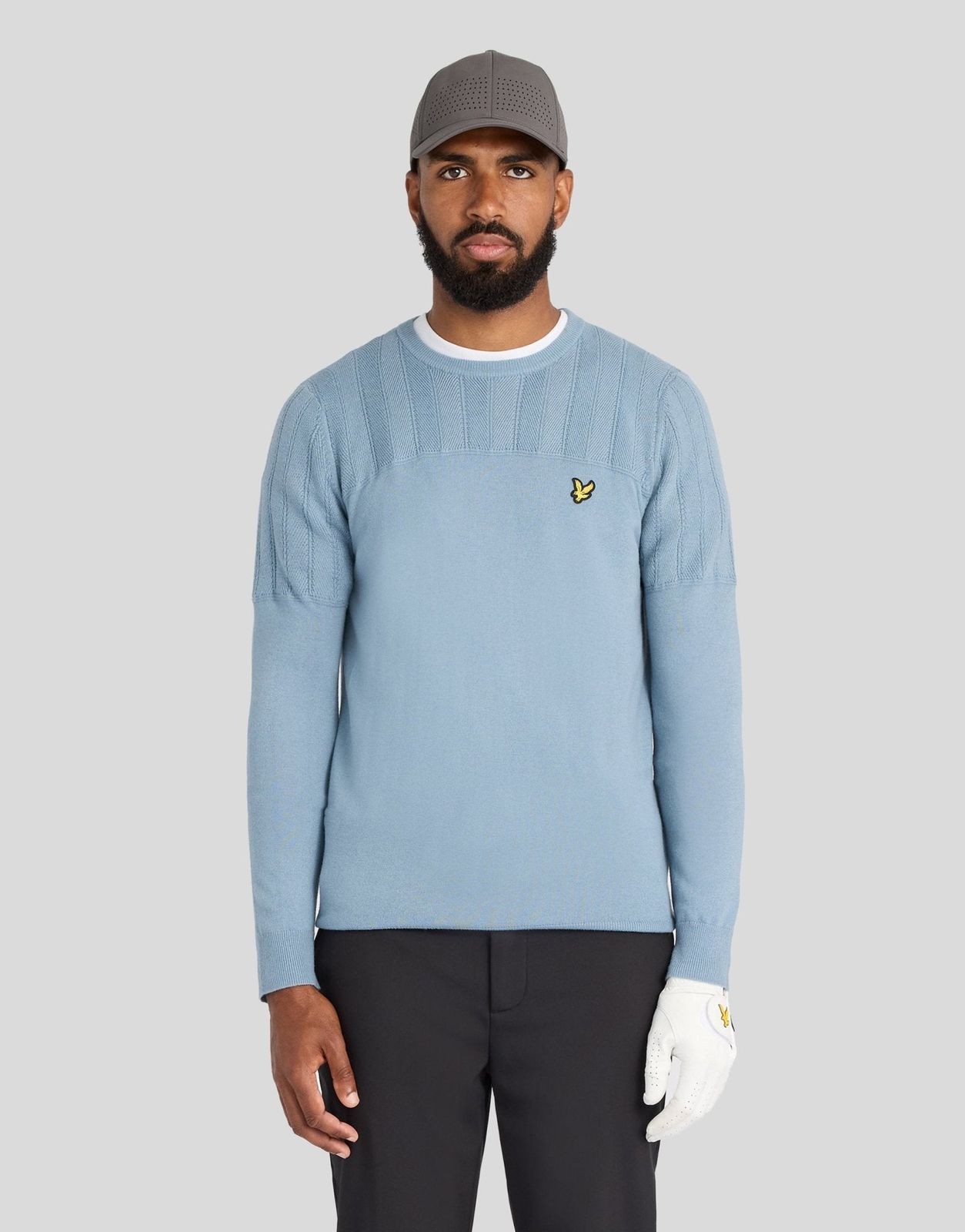 Texture Block Crew Neck Jumper