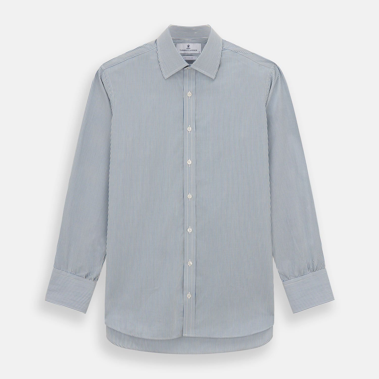 Blue and White Pencil Stripe Mayfair Shirt