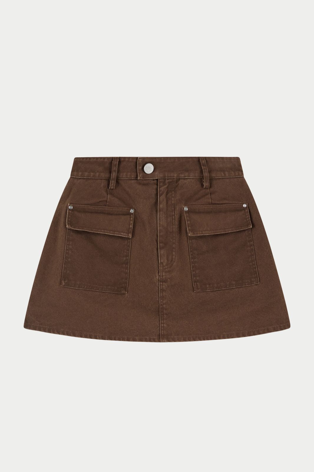 WASHED MINI SKORT - CHOCOLATE