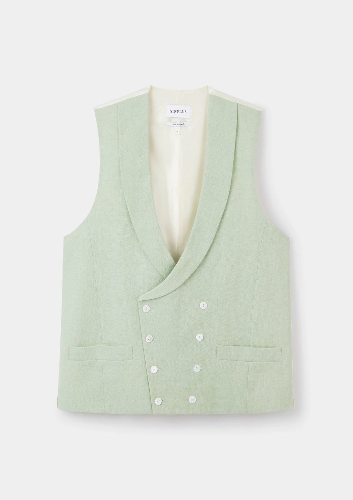 Pistachio Shawl Lapel Double-Breasted Waistcoat