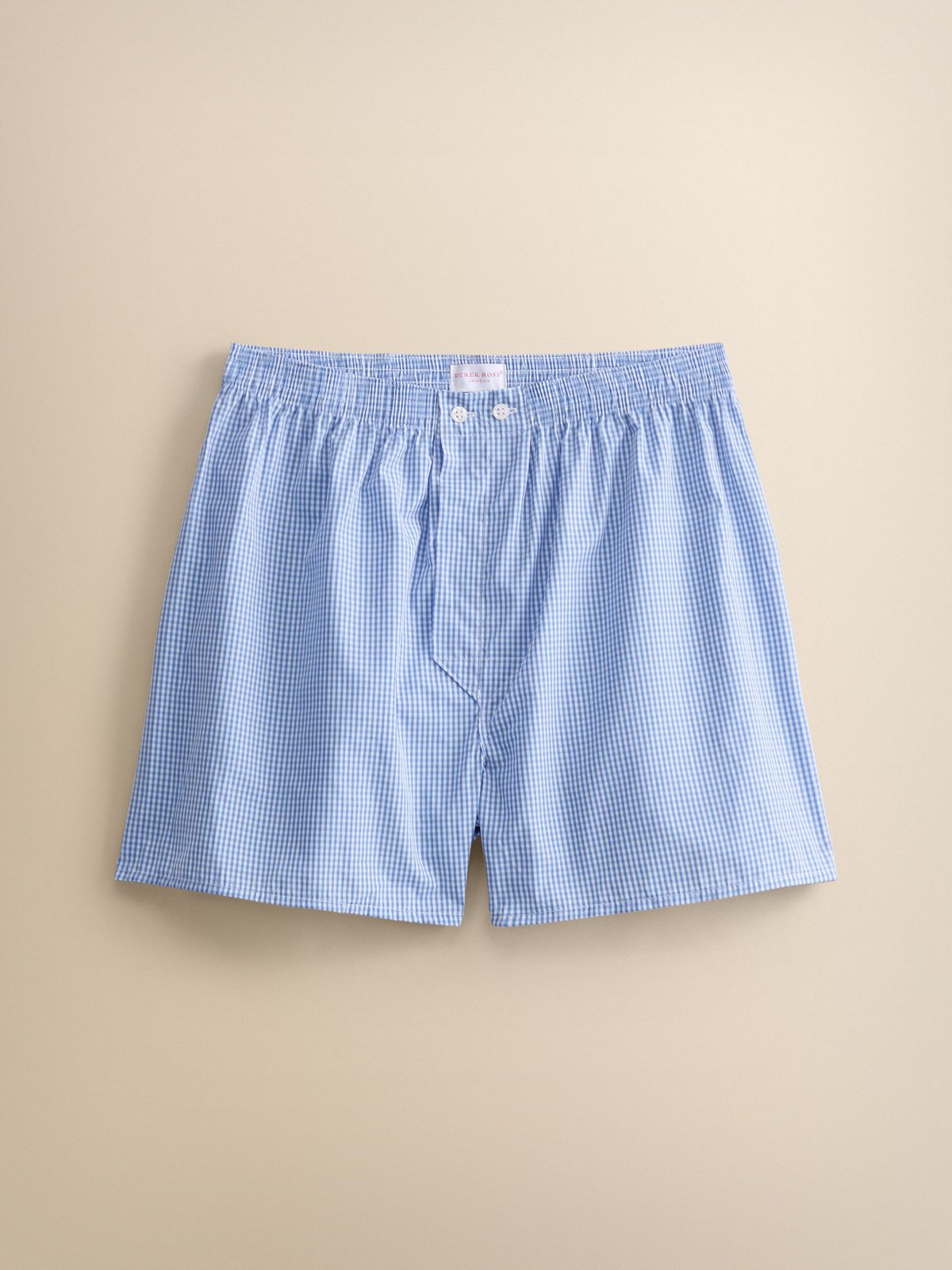 Gingham Cotton Classic Fit Boxers Light Blue Gingham