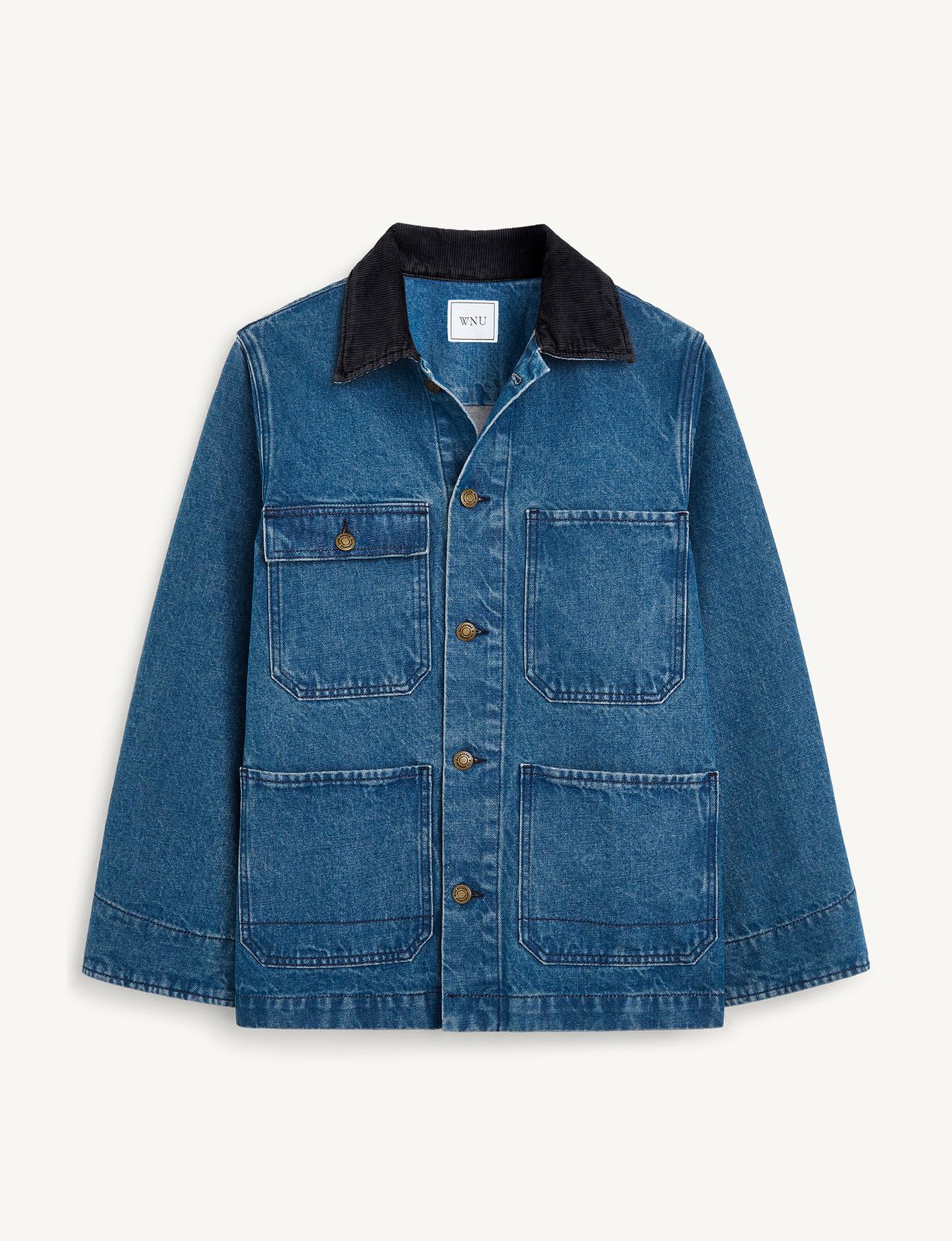 Delon Chore Jacket: Denim, Mid Blue