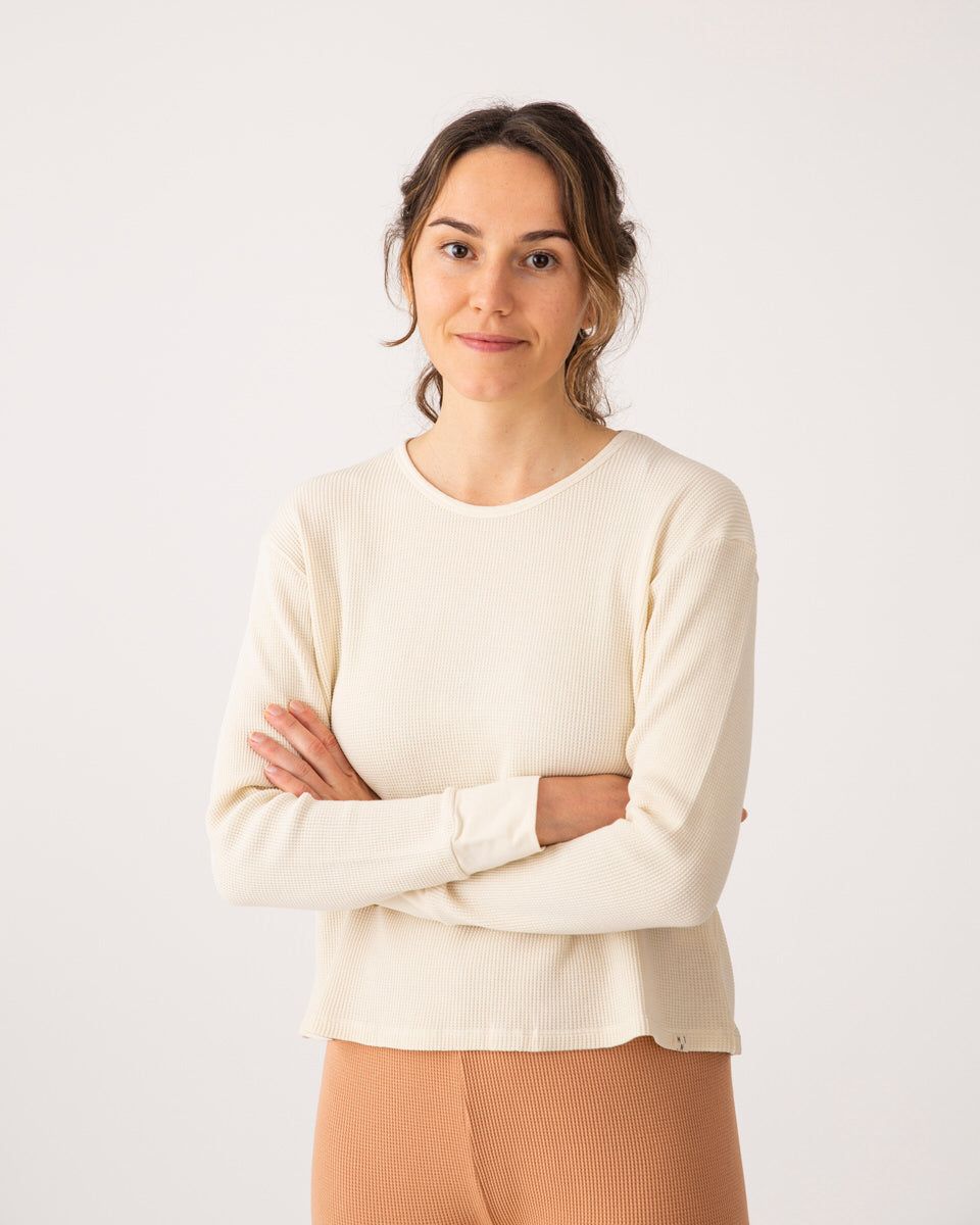 Organic Cotton Basic Longsleeve Top | Ecru