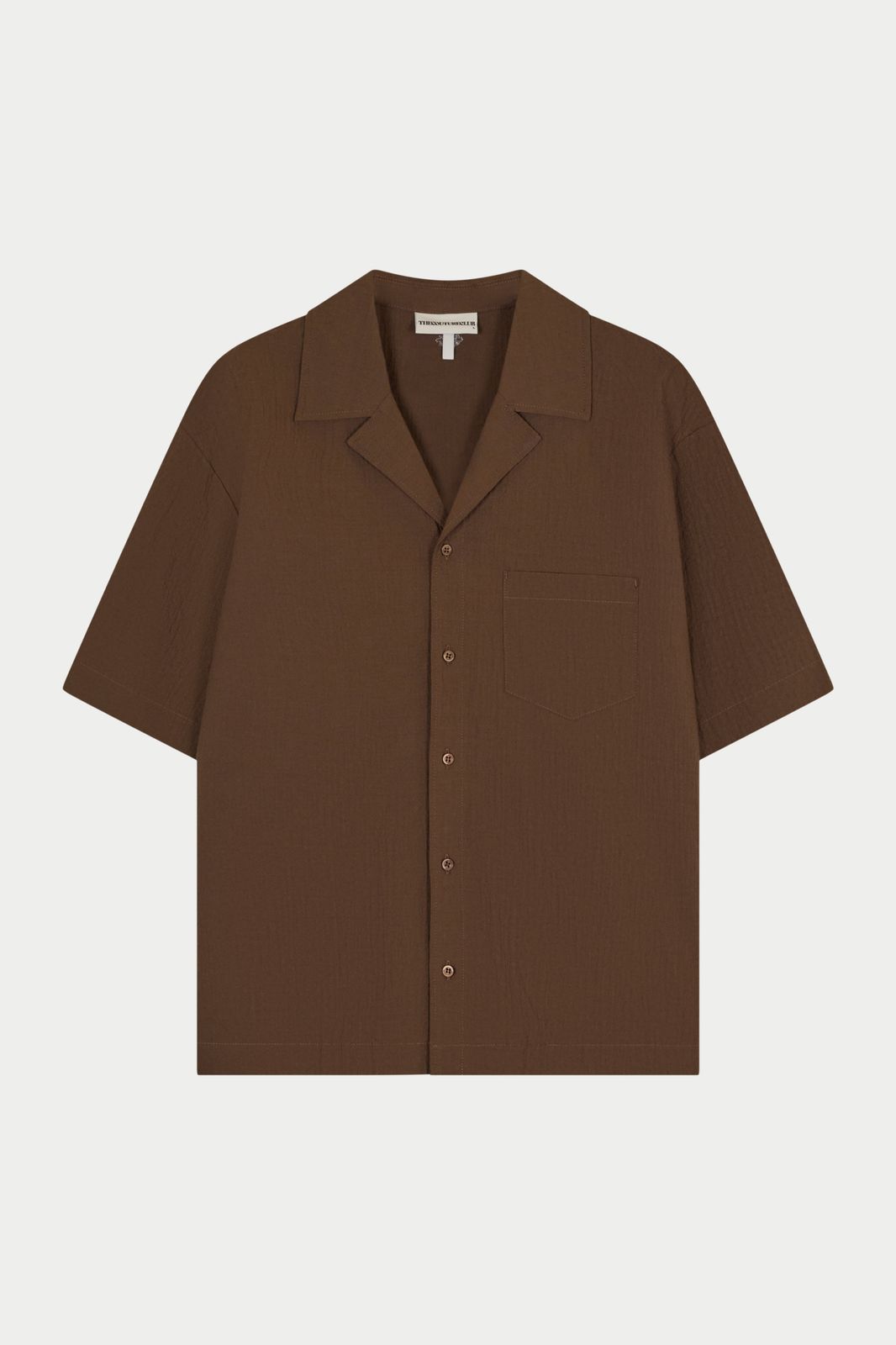 TEXTURED REVERE SHIRT - BROWN
