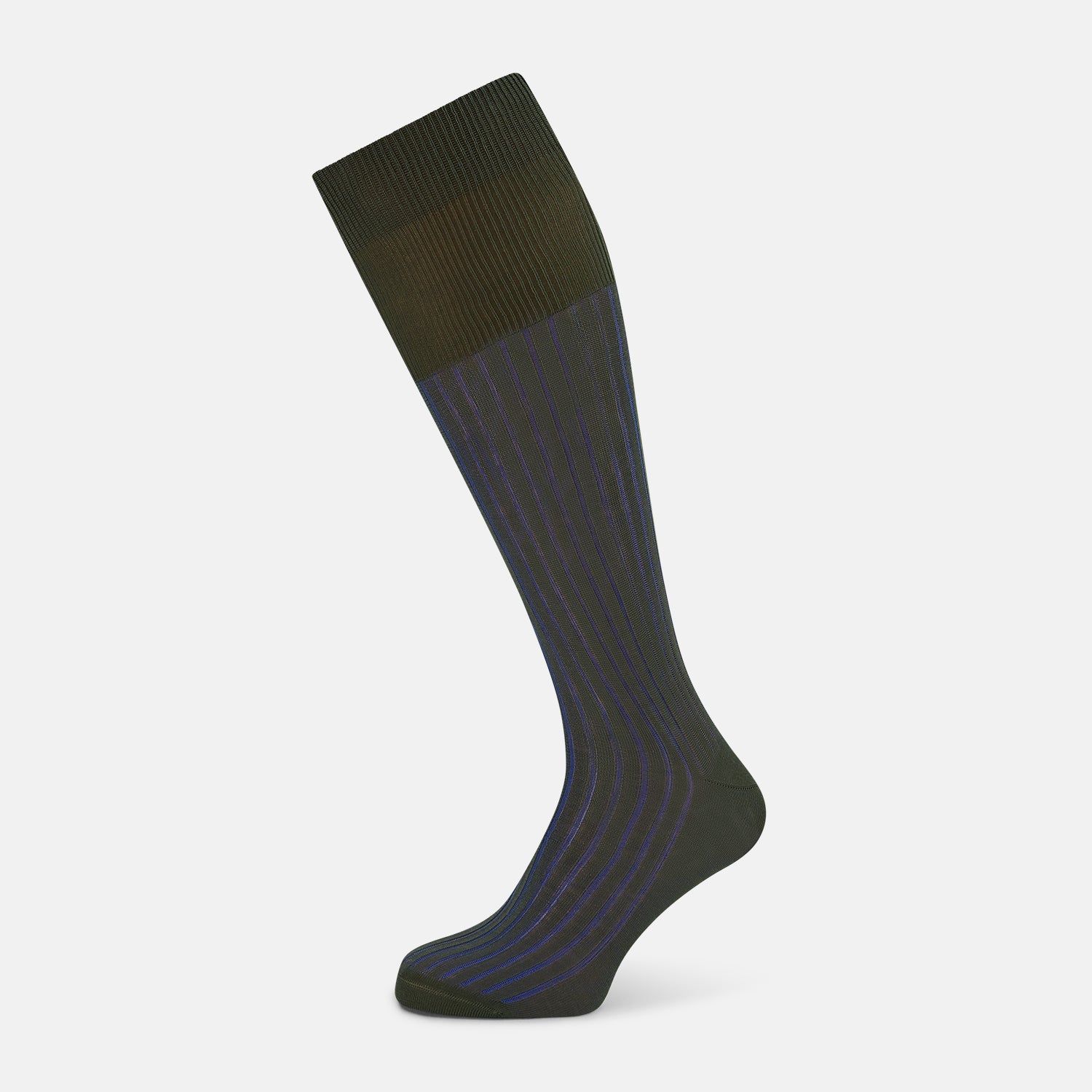 Sage Striped Long Socks