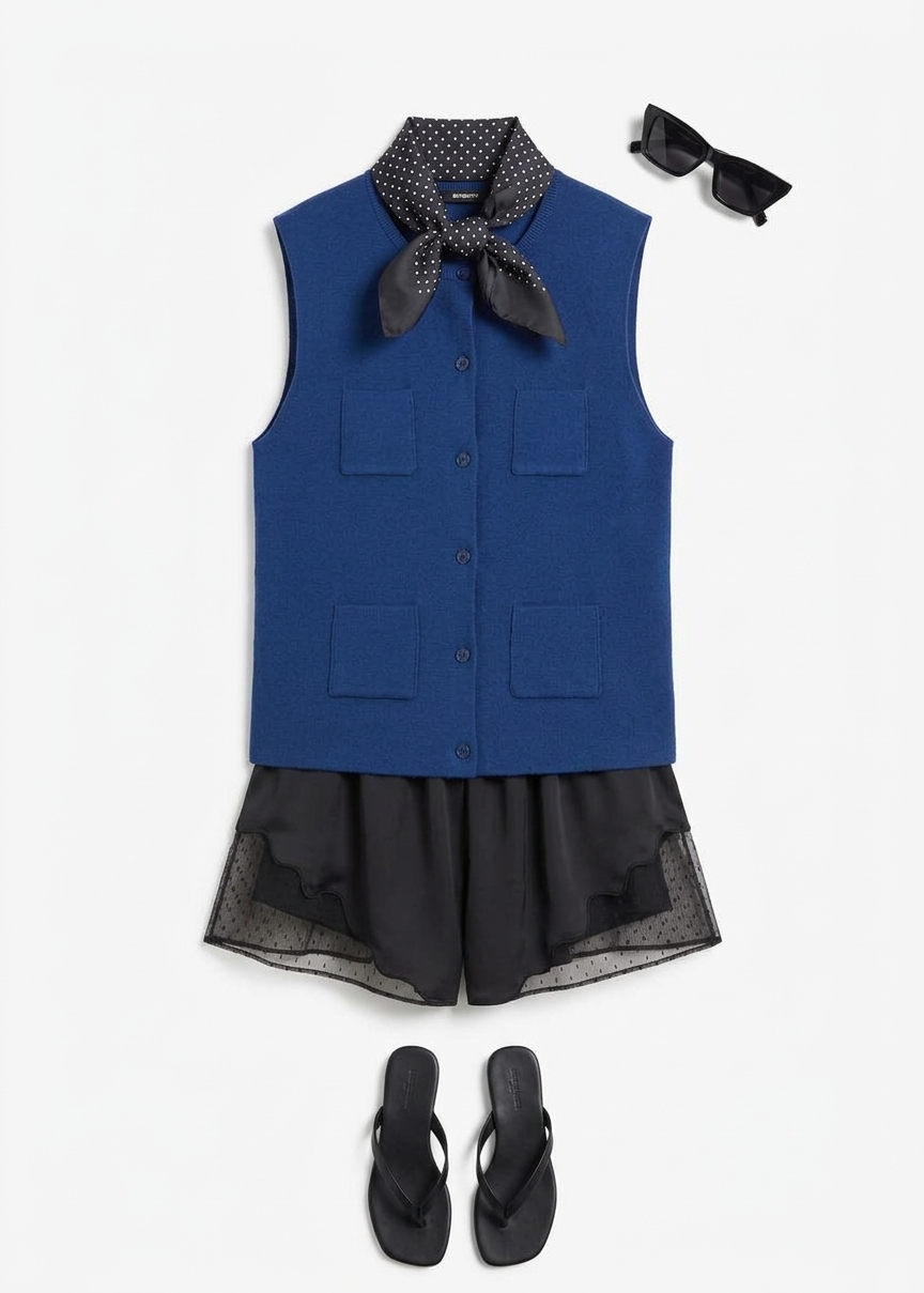 Villena Knit Vest - Blue