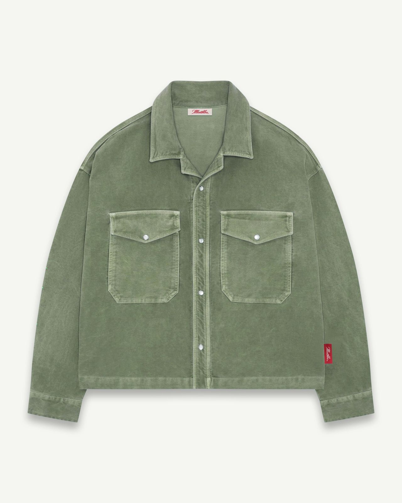 MOLESKIN RANCH STUD SHIRT - MOSS GRAY