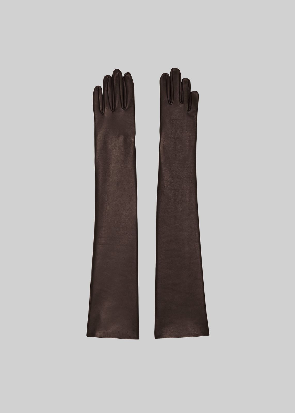 Veneto Long Leather Gloves - Dark Brown