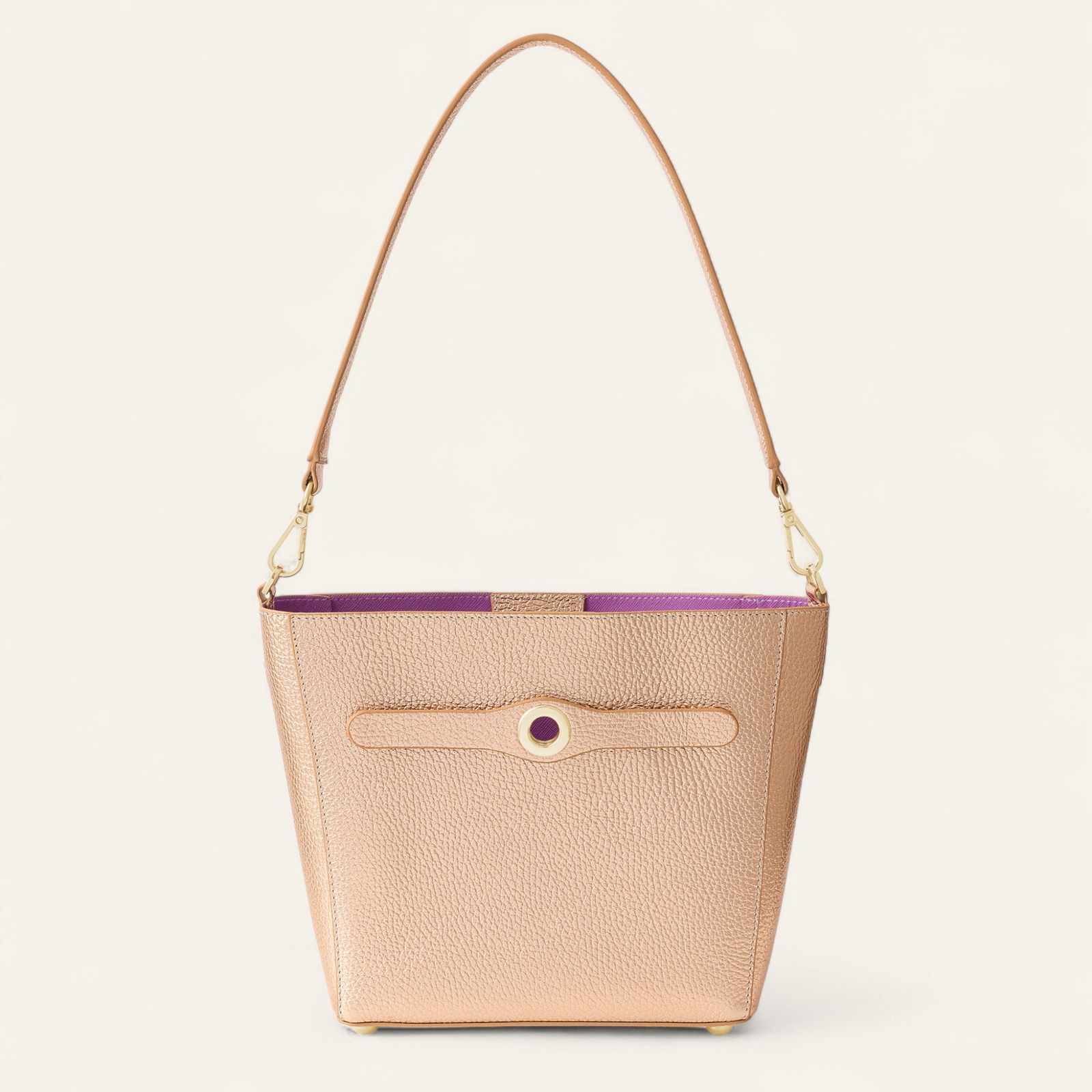 Mini S | Metallic Rose Gold with Gold hardware