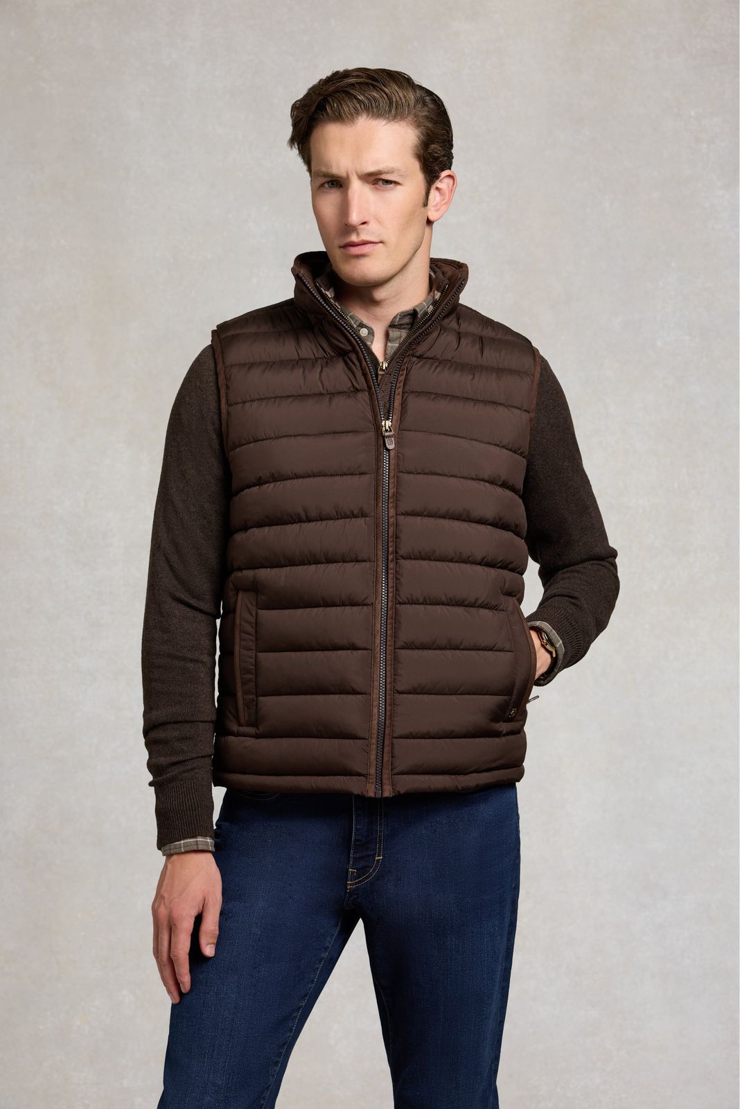 Men's Mid-Weight Padded Gilet (Chocolate)