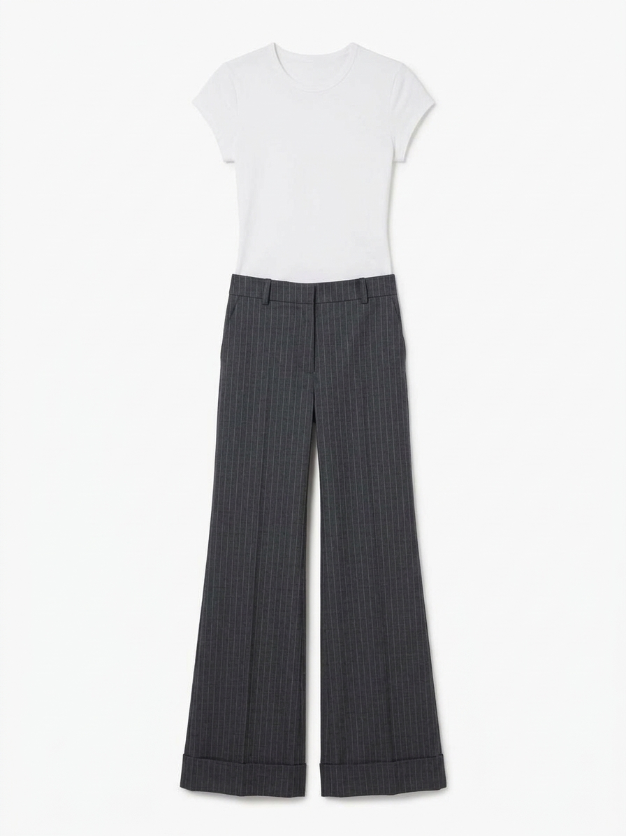 Lucia Pin Striped Wool Trousers